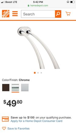 Zenna Home aluminum curved shower rod