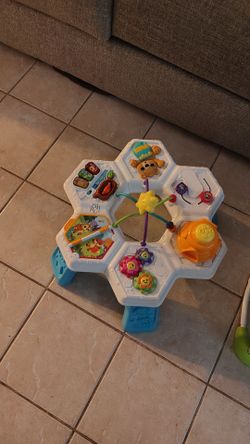 Walker, highchair, bouncer , learning vtech toy.