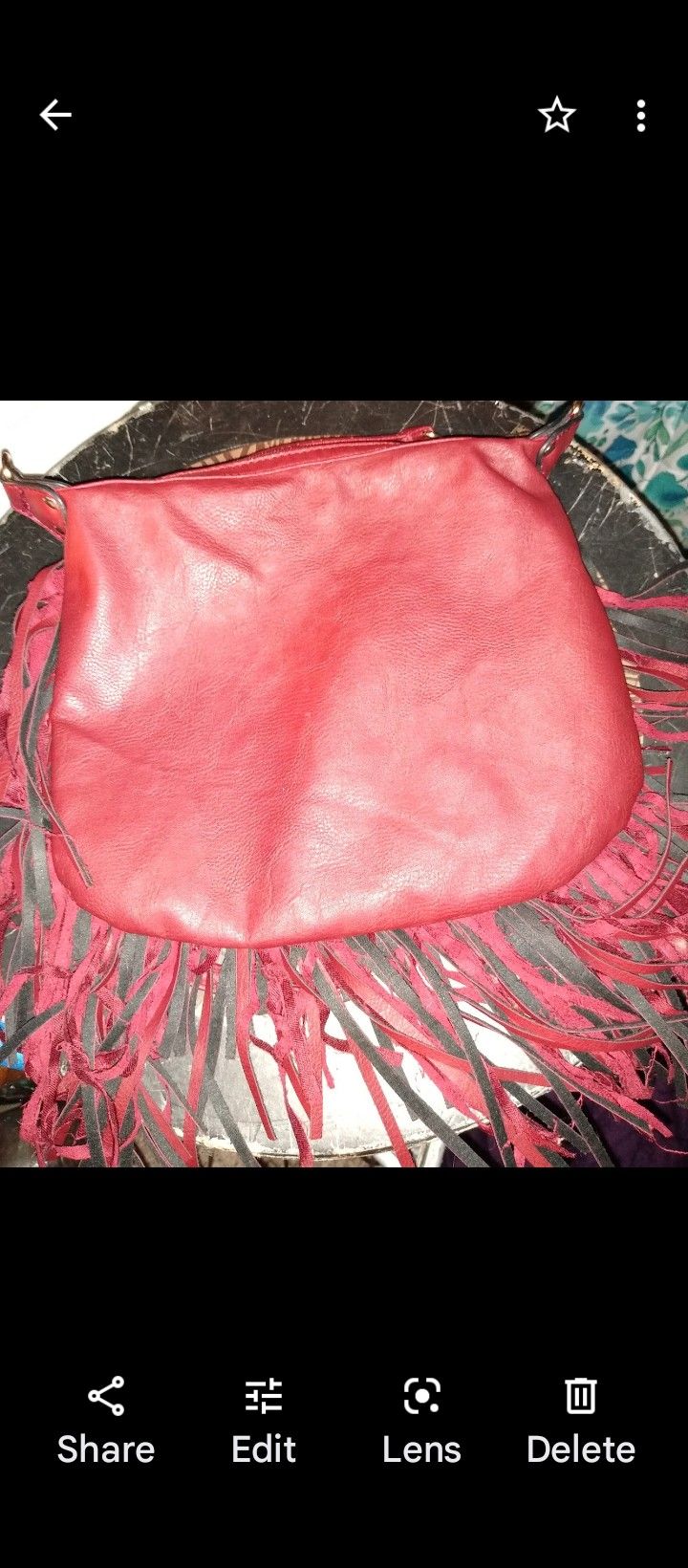 Red And Black Fringe Purse