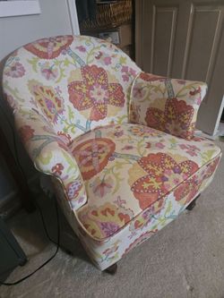Floral Upholstered Accent Armchair