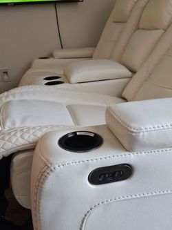 Ashley's white love seat power recliner