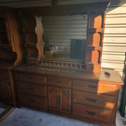 Solid Wood Dresser With Mirror