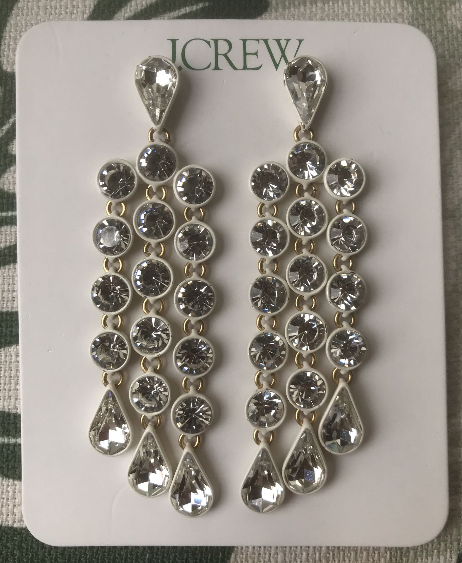 (NEW) (1 AVAILABLE) WOMEN’S J.CREW SPARKLY WATERFALL EARRINGS - SIZE: 4” (MSRP: $69.50)