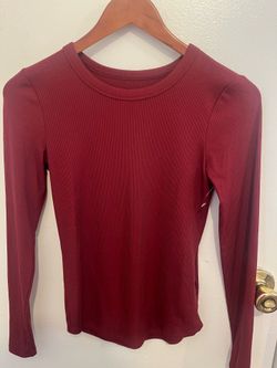 Burgundy long sleeve shirt size xs