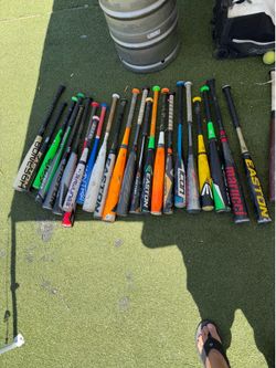 Used bats and baseball gear