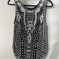Vintage ladies, pearl beaded sleeveless top small petite
