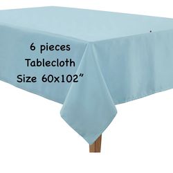 High Quality set of 6 tablecloths Rectangular size 60”by 102” - blue color