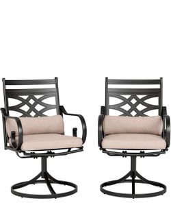 Swivel Patio Dining Chairs, Set of 2