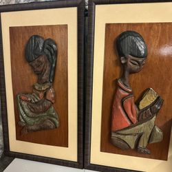 Beautiful Mahogany Carved Wall Art