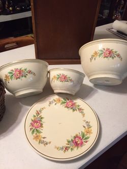Vintage bowls and chop plate