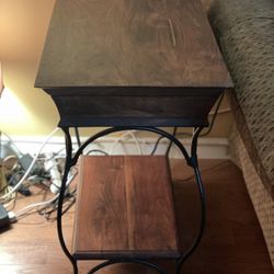Rectangular End Table With Storage Space (Price negotiable)