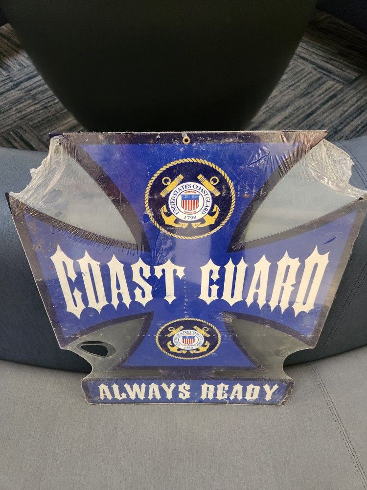 Coast Guard Us Military Iron Cross Steel Metal Sign
