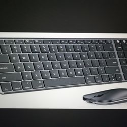Bluetooth Keyboard & Mouse Bundle-Space Gray Multi-device Rechargeable For Apple