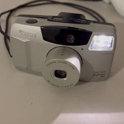 Canon Sure Shot 60 Zoom 35mm Camera Silver Tested And Working -BRAND NEW BATTERY