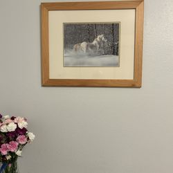 Horse Galloping In Snow Print