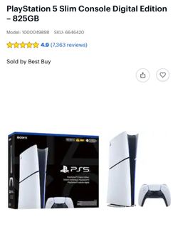 PS5 Digital Slim 825GB