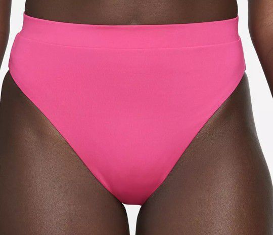 NEW Nike Womens High Waist Bikini Swim Bottoms Pink Size XXL (NESSB347-672)