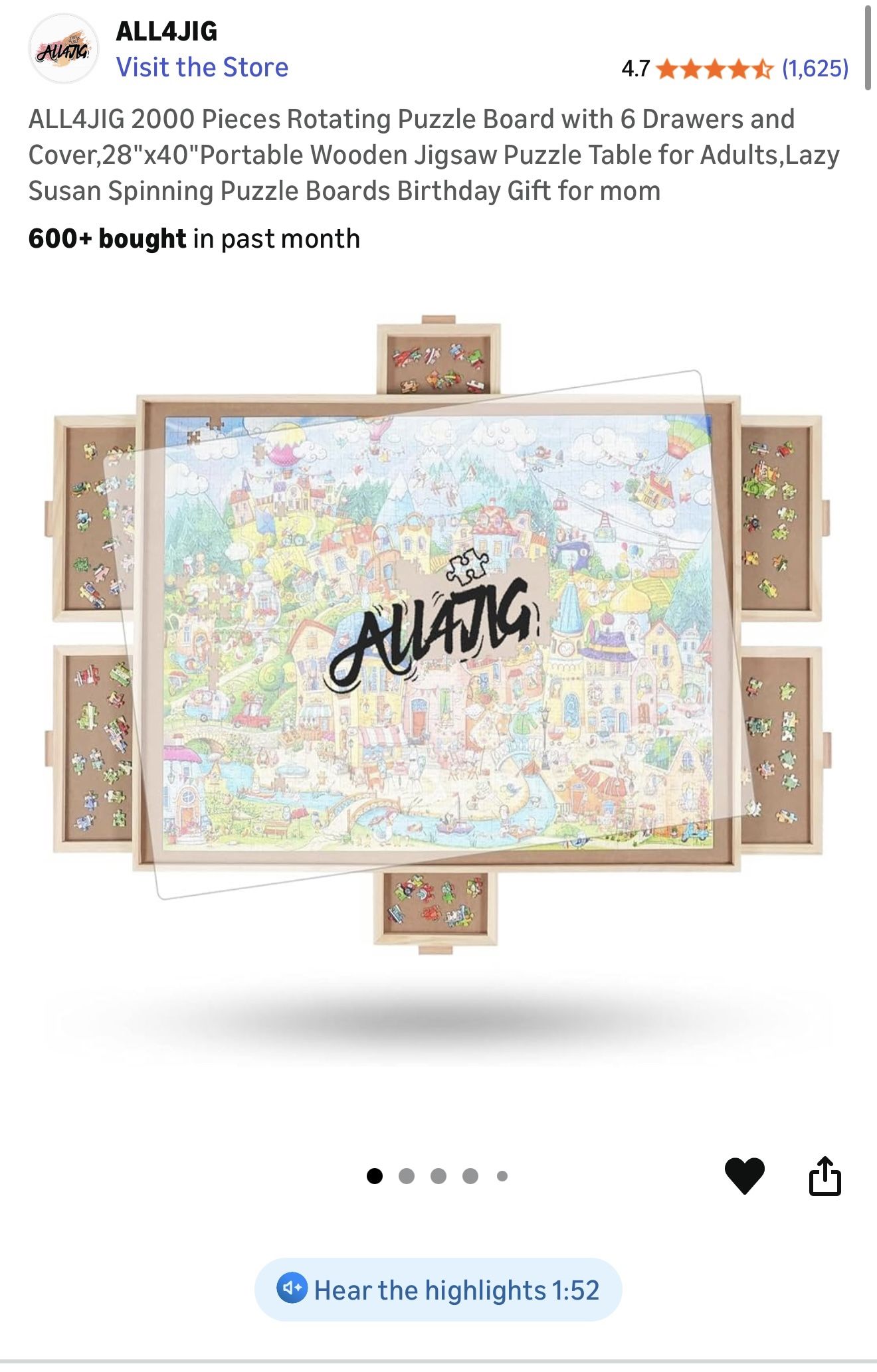 2000 Piece Puzzle Board