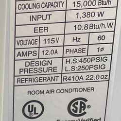 HOT temps - Reduced Price - Room A/C 15000 BTU