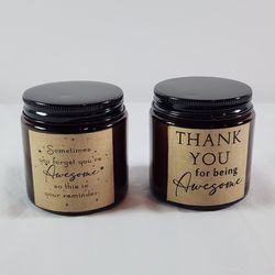 (2) NEW "THANK YOU" SCENTED CANDLES 