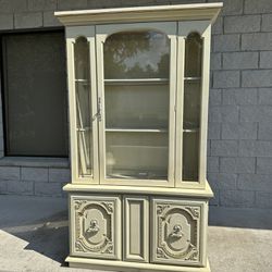 Antique China Cabinet With Built In Accent Light
