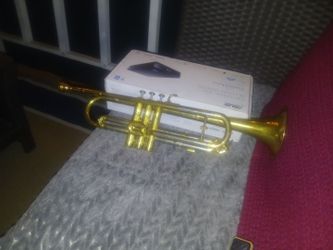 Brass and silver trumpet