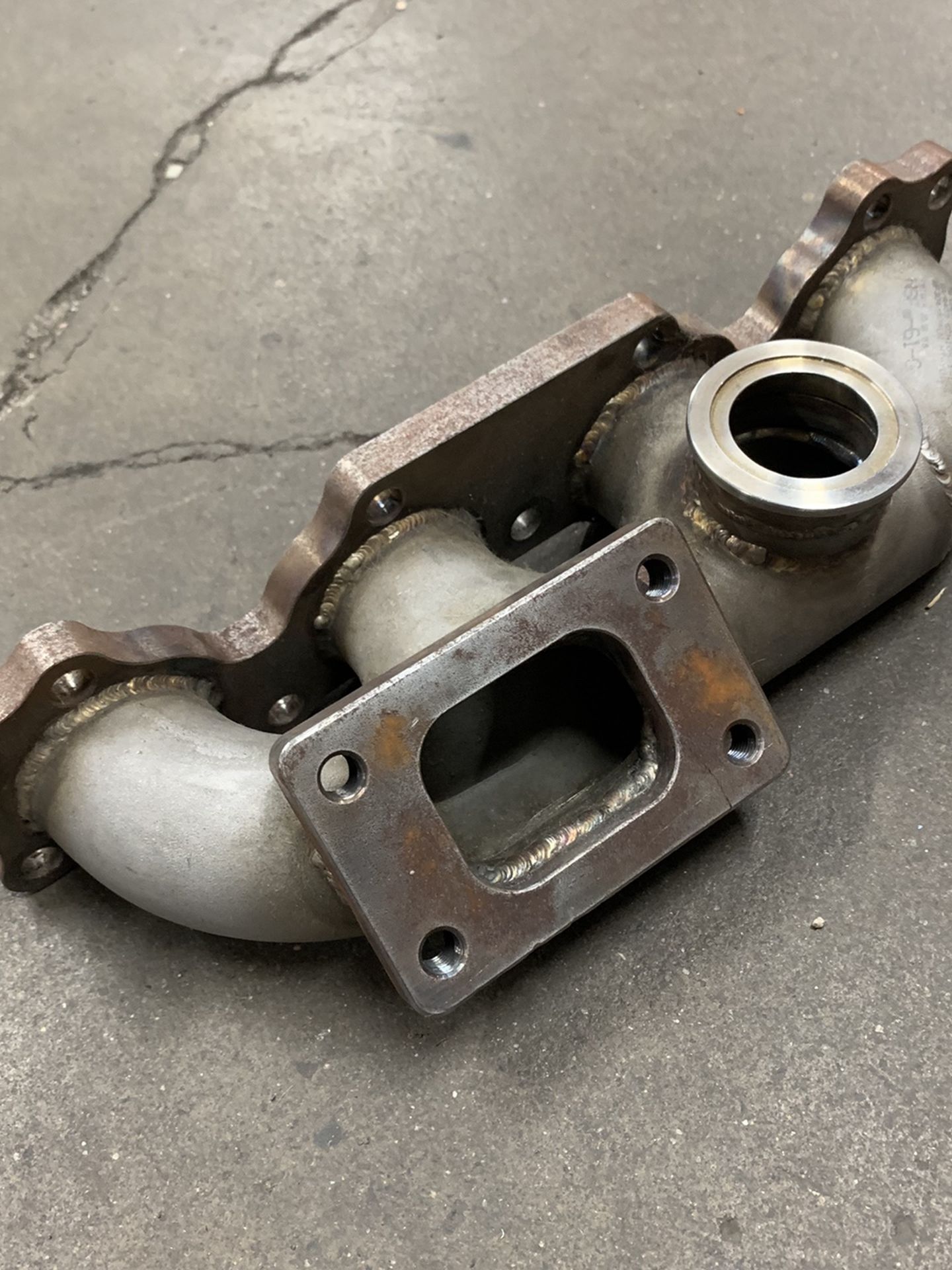 1.6 Mazda Miata turbo exhaust manifold with v band flange for external waste gate.