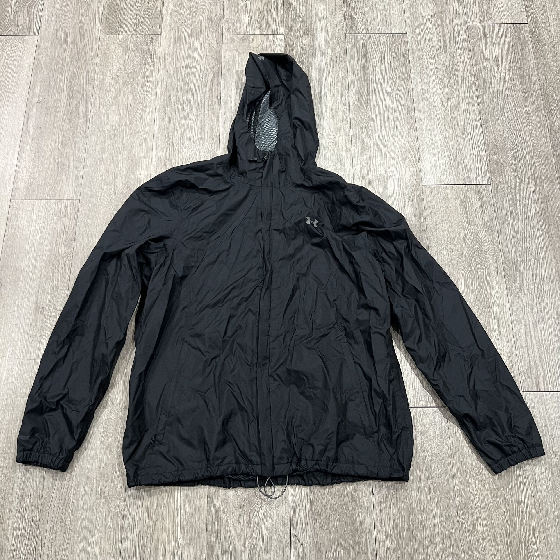 Under Armour Men's Forefront StormProof Black Rain Jacket Size XL