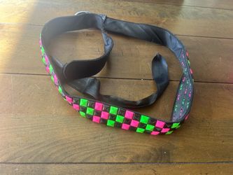 Black Belt with Neon Pyramid Studs