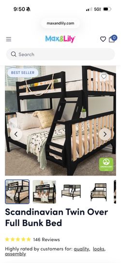 Scandinavian Twin Over Full Bunk Bed - BRAND NEW IN BOX