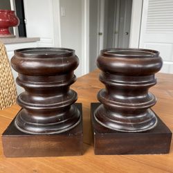 Pottery barn large candle holders 