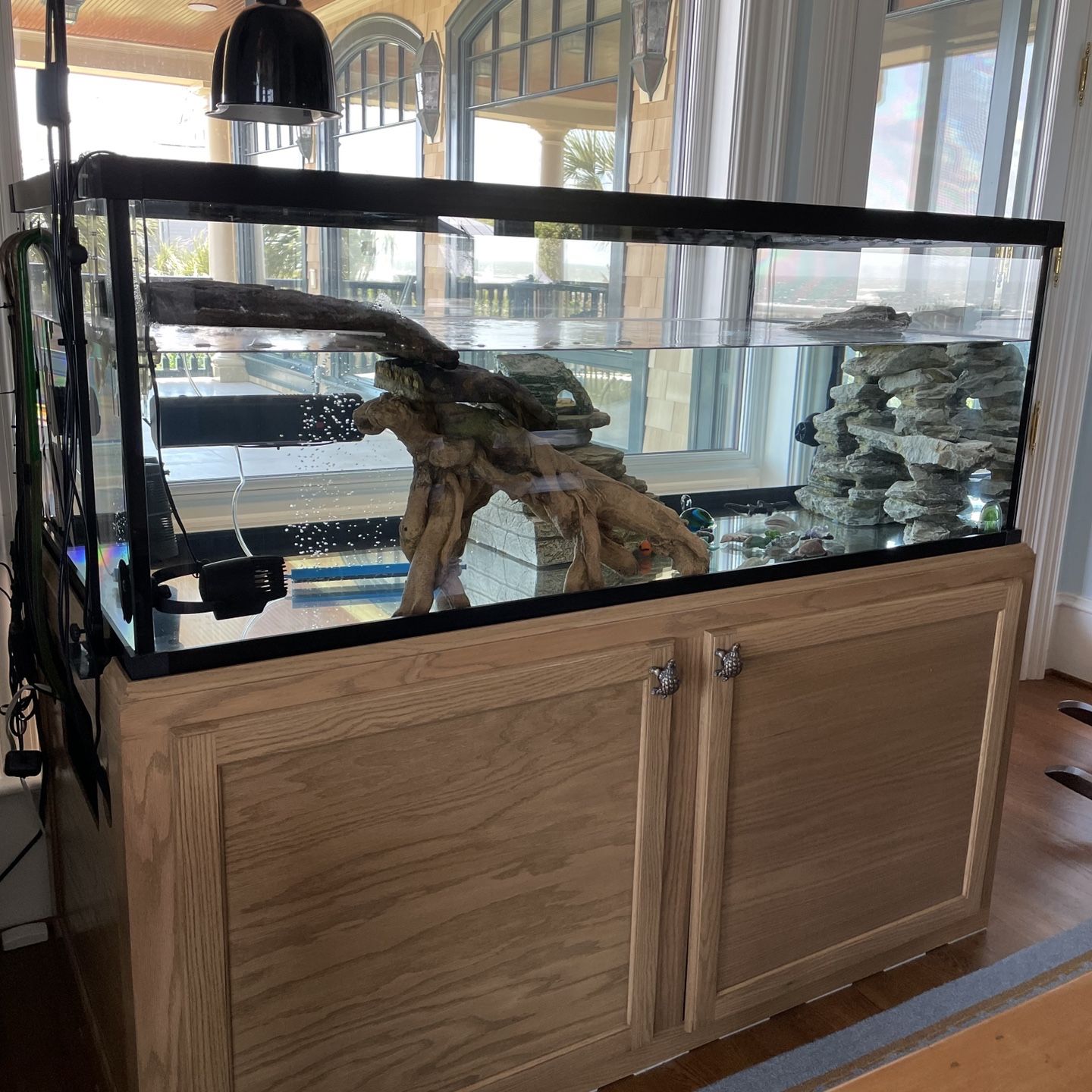 Turtle Fish Tank - With Custom Stand And All Parts