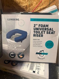 NEW Lunderg 2” Universal Foam Toilet Seat Riser – Standard & Elongated Toilets