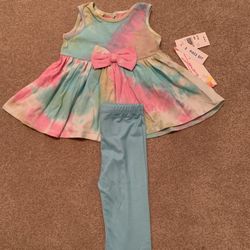 Baby Girls 2-Pc. Tie-Dye Tunic & Leggings Set,Samara brand,$36,brand new!