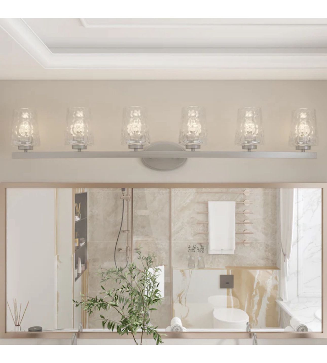 ACROMA Waycross 51.2-in 6 -Light Brushed Nickel Modern/contemporary Vanity light