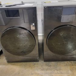 Samsung 5.3 cu ft Bespoke AI Vented Smart All In One Washer Electric Dryer Combo with AI Home Brushed Black Model WD90F53AVBUS