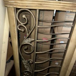 $50 OBO Heavy Queen Size wrought iron and wood headboard footboard