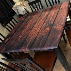 Washable Fitted Tablecloth (Barn wood) 54x54 