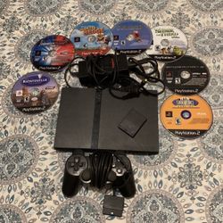 Sony PlayStation 2 PS2 Slim  Black Console Bundle Tested Works