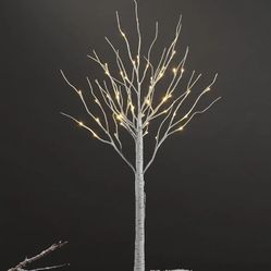 4ft Tall Artificial Tree With 48 LED Lights Warm White Plug-In Tree New