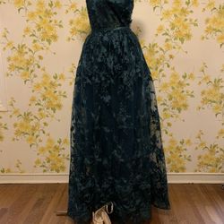 Green evening gown formal dress size L