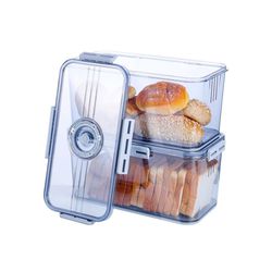2 PCS Bread Box for Kitchen Countertop, Large Airtight Bread Storage Containers