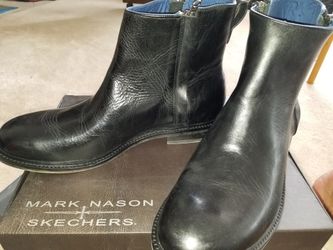 MARC NASON MID DBL ZIPPER LEATHER BOOTS MENS SIZE 13 NEW IN BOX