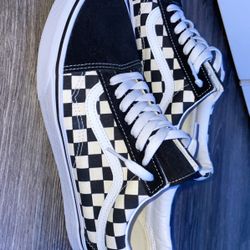Black and White Checkered Vans Size 9.5 in mens 
