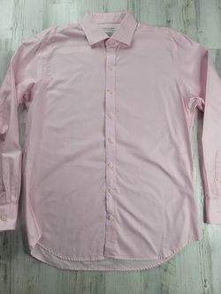 Twillory Safe Cotton Non Iron Tailored Fit Pink Dress Shirt Mens Size 16.5 34/35