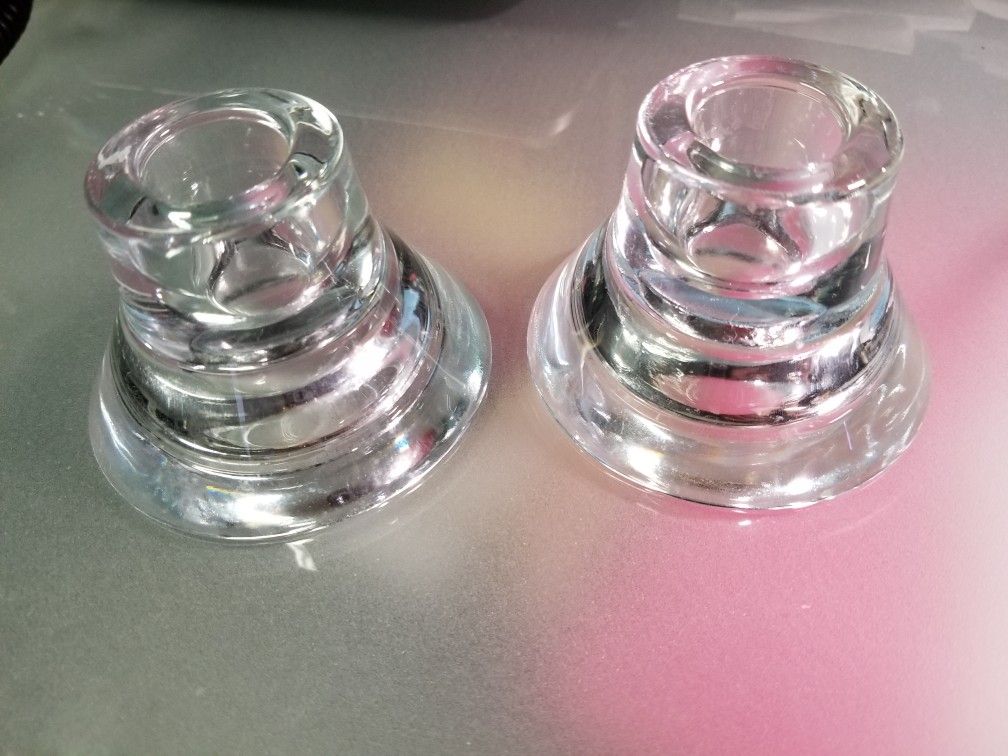 Clear Glass Candle Holders