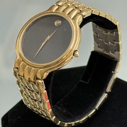 Movado Gold Tone 34mm Black Dial Men’s Watch