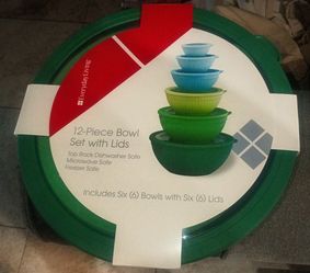 12 piece bowl set with lids