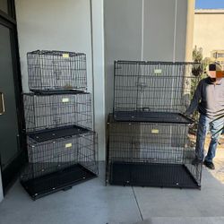 New In Box $30 To $70 24” 30” 36” 42” 48” Foldable Collapsible Dog Cage Crate Kennel $10 More Each Size Up With Removable Tray 