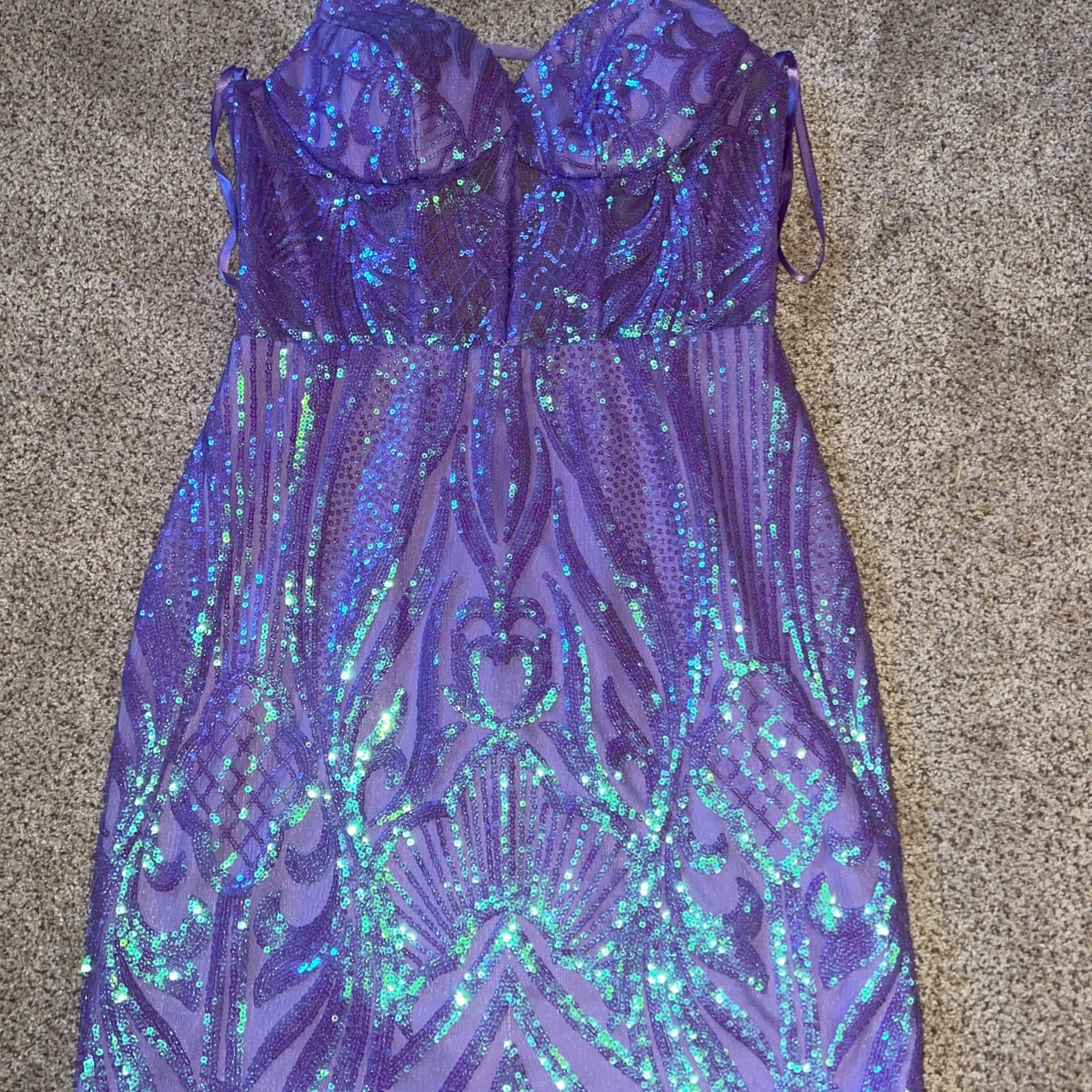 Purple Corset Homecoming Dress